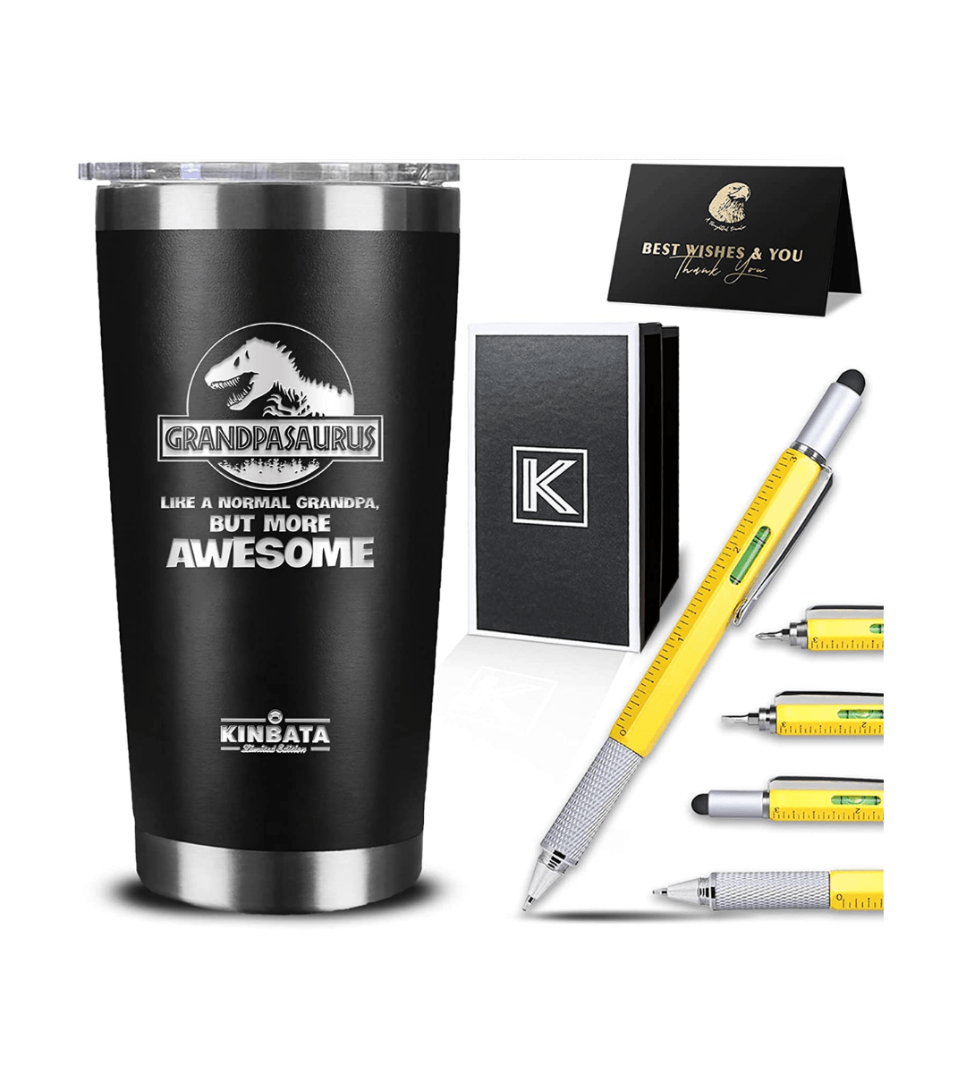 GrandpaSaurus Like a Normal Grandpa, But More Awesome Tumbler, 20 oz, Father's Day Gifts for Grandpa - TheGivenGet