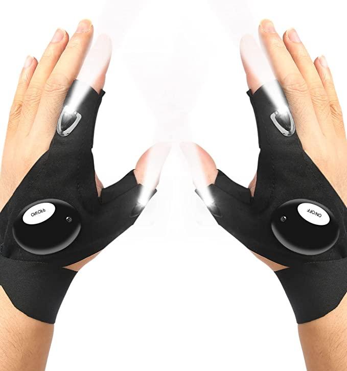 LED Flashlight Gloves Fathers Day Gift, Cool Gadget Hands-Free Lights for Camping, Fishing and Repairing - TheGivenGet