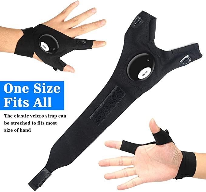 LED Flashlight Gloves Fathers Day Gift, Cool Gadget Hands-Free Lights for Camping, Fishing and Repairing - TheGivenGet