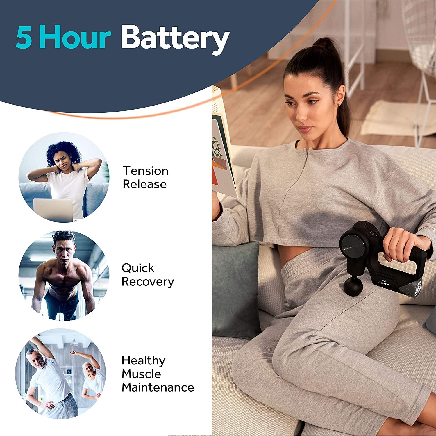 Massage Gun Deep Tissue Massager - Muscle Massage Gun Percussion Massage Gun for Athletes Percussion Massager Gun Deep Tissue Massage Gun Specular Black - TheGivenGet