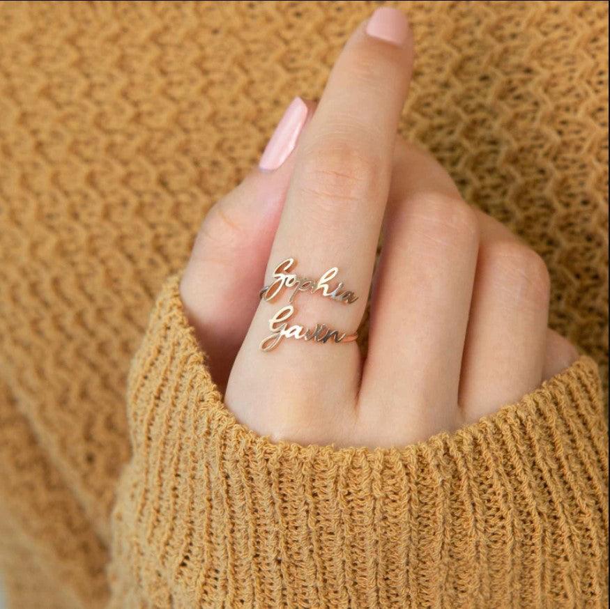 Personalized Double Name Ring - TheGivenGet