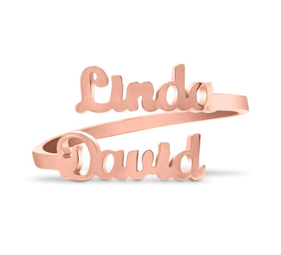 Personalized Double Name Ring - TheGivenGet