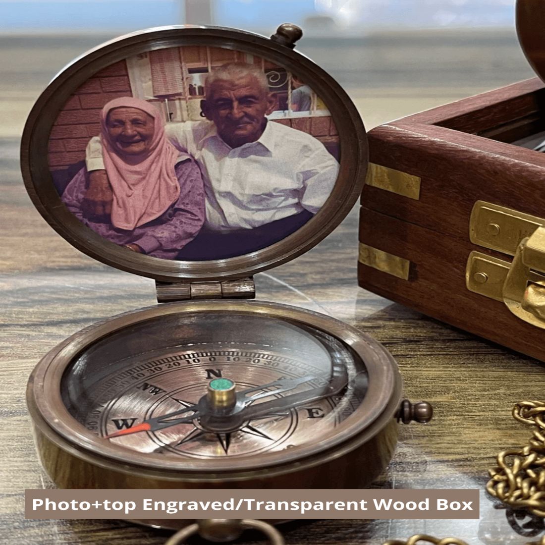 Personalized Engraved Photo Compass - TheGivenGet