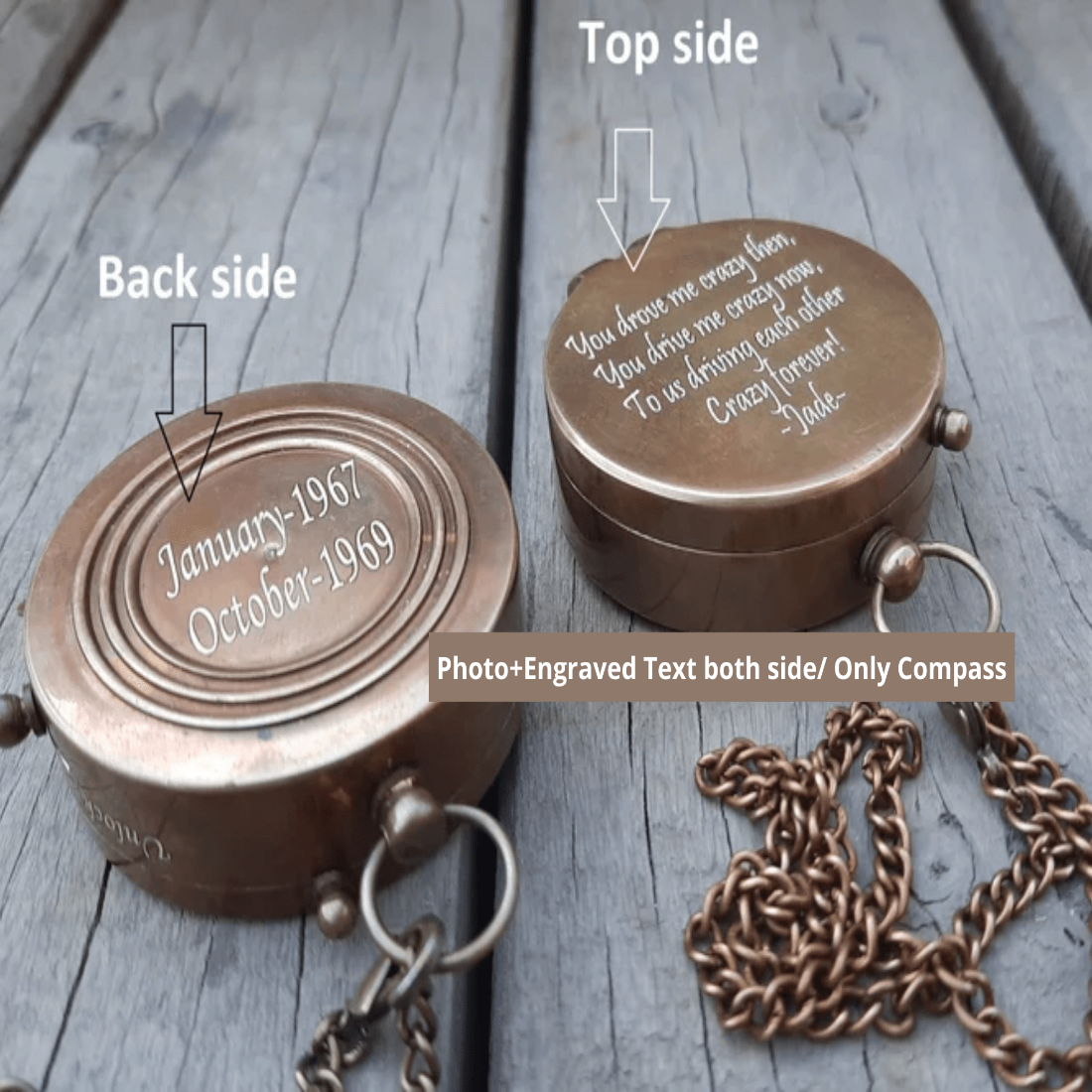 Personalized Engraved Photo Compass - TheGivenGet