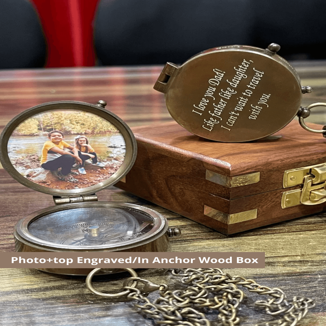 Personalized Engraved Photo Compass - TheGivenGet