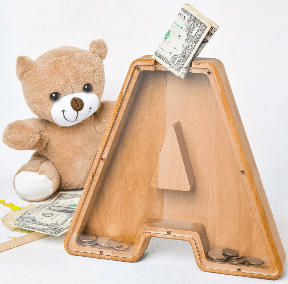 Personalized Wooden Letter Bank for Kids - TheGivenGet
