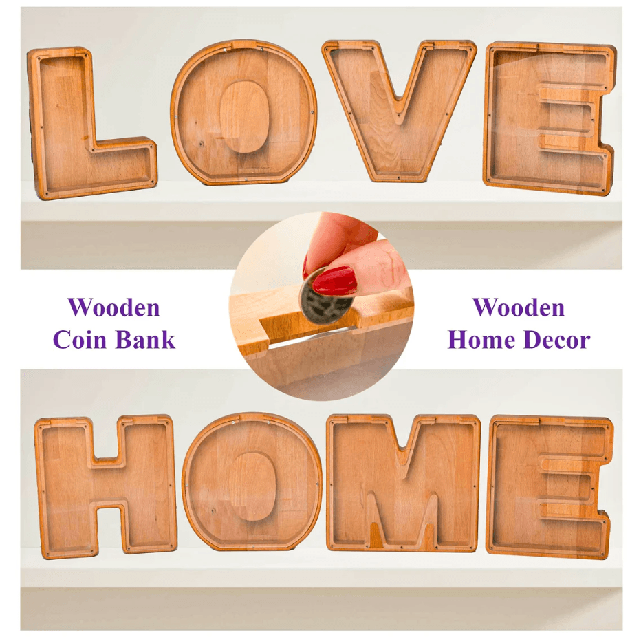 Personalized Wooden Letter Bank for Kids - TheGivenGet