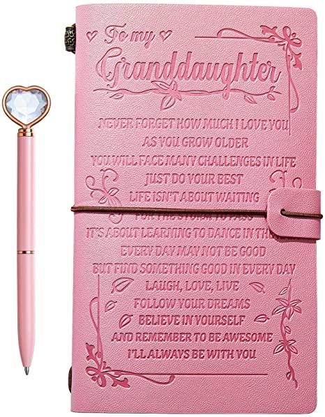 Pink Leather Journal Gift for Granddaughter, Daughter, Mom - TheGivenGet