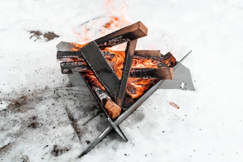 Portable Weathered Steel Fire Pit - TheGivenGet