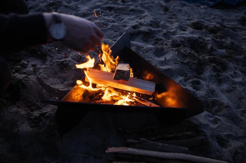 Portable Weathered Steel Fire Pit - TheGivenGet