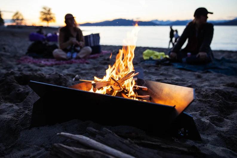 Portable Weathered Steel Fire Pit - TheGivenGet