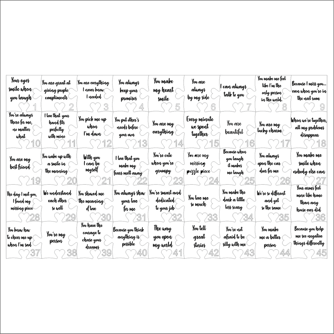 Reasons Why I Love You Personalized Heart Puzzle Gift For Your Loved One - TheGivenGet