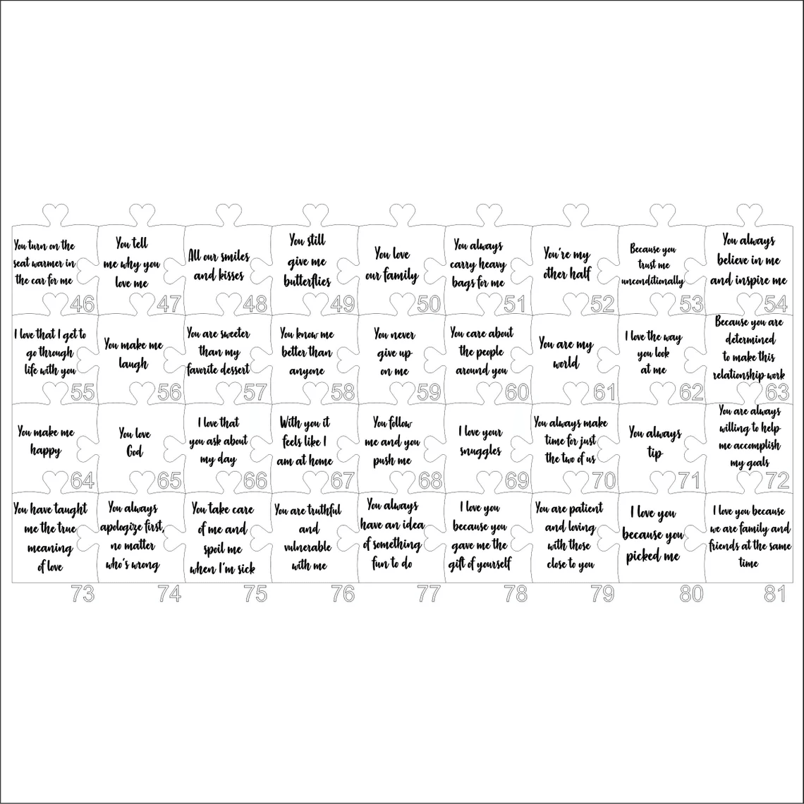 Reasons Why I Love You Personalized Heart Puzzle Gift For Your Loved One - TheGivenGet