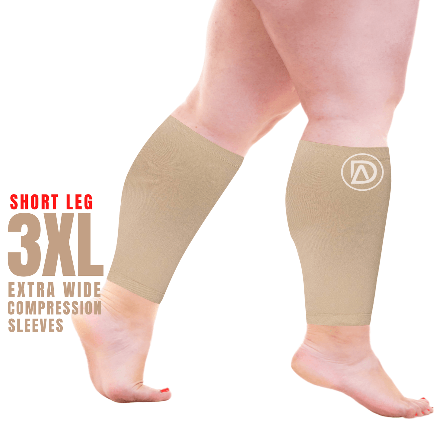 SHORT LENGTH | Plus Size Compression Calf Sleeves 10in 20-30 mmHg (SHORT) by Dominion Active - TheGivenGet