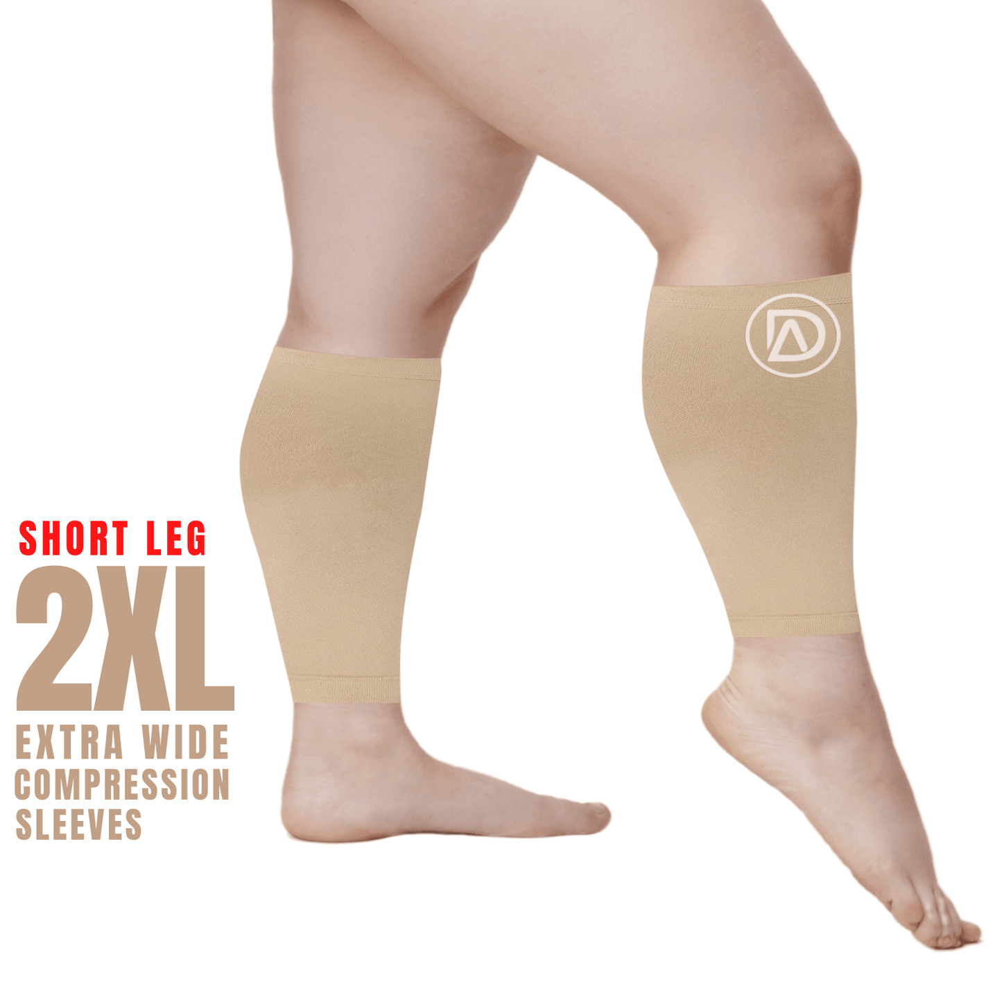 SHORT LENGTH | Plus Size Compression Calf Sleeves 10in 20-30 mmHg (SHORT) by Dominion Active - TheGivenGet