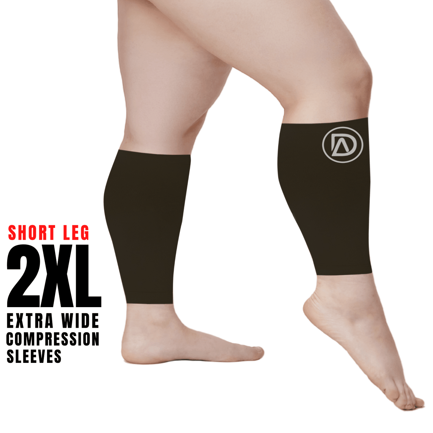 SHORT LENGTH | Plus Size Compression Calf Sleeves 10in 20-30 mmHg (SHORT) by Dominion Active - TheGivenGet
