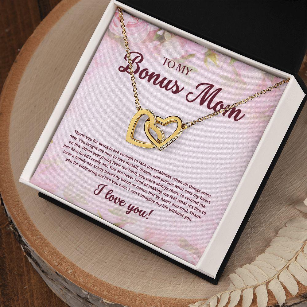 To My Bonus Mom Interlocking Hearts Necklace - TheGivenGet