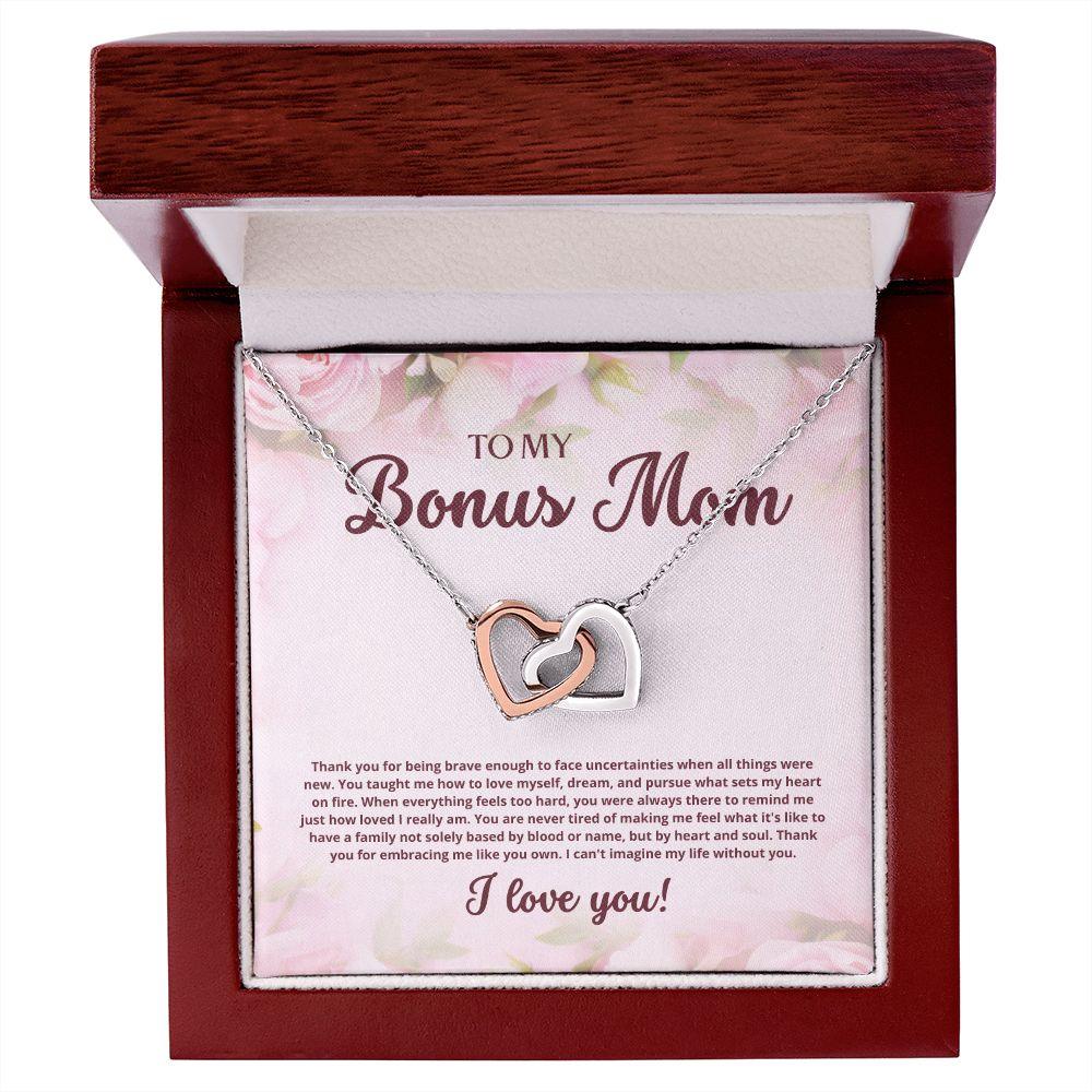 To My Bonus Mom Interlocking Hearts Necklace - TheGivenGet