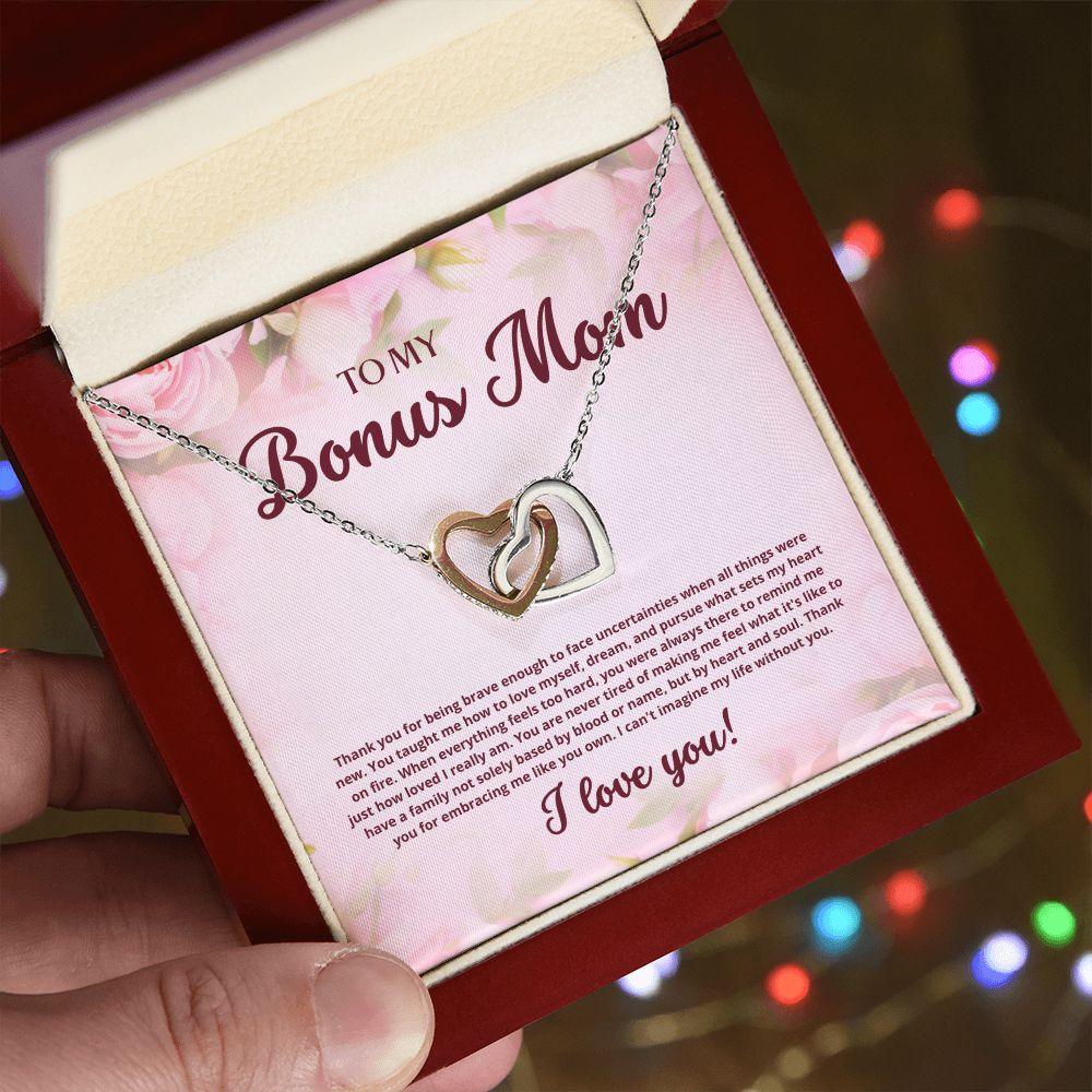 To My Bonus Mom Interlocking Hearts Necklace - TheGivenGet