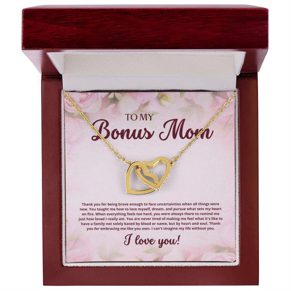 To My Bonus Mom Interlocking Hearts Necklace - TheGivenGet