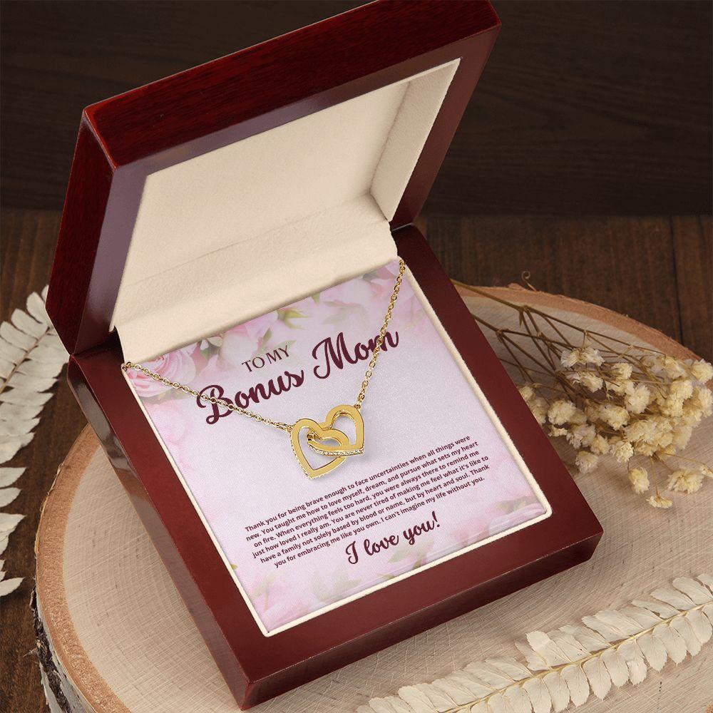 To My Bonus Mom Interlocking Hearts Necklace - TheGivenGet