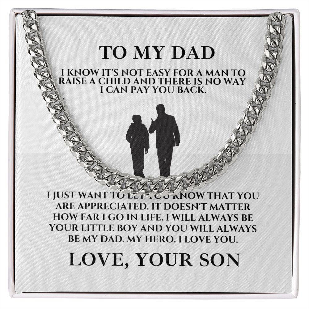 To My Dad, Love Your Son Cuban Link Chain Necklace - TheGivenGet