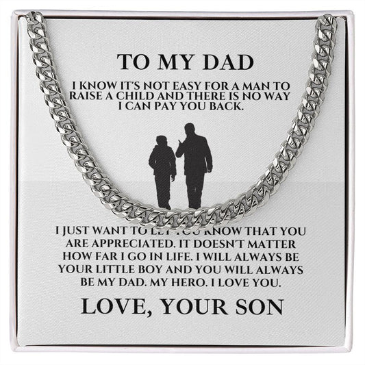 To My Dad, Love Your Son Cuban Link Chain Necklace - TheGivenGet