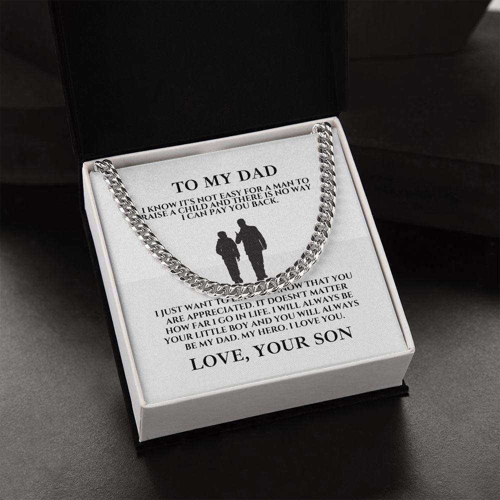 To My Dad, Love Your Son Cuban Link Chain Necklace - TheGivenGet