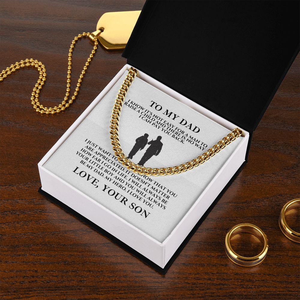 To My Dad, Love Your Son Cuban Link Chain Necklace - TheGivenGet