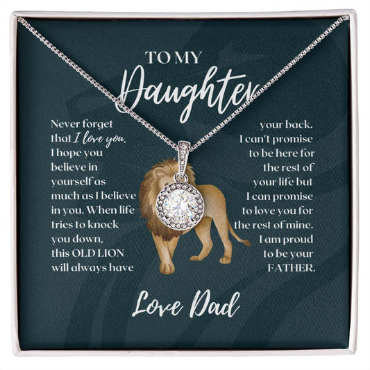 To My Daughter Love Dad Eternal Hope Crystal Necklace - TheGivenGet