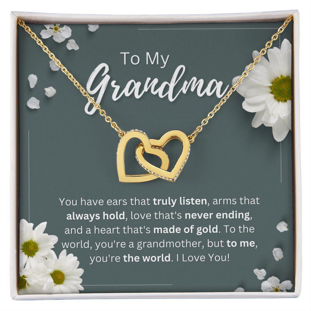 To My Grandma Interlocking Hearts Necklace - TheGivenGet