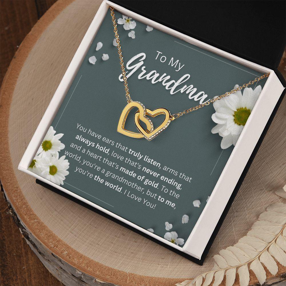 To My Grandma Interlocking Hearts Necklace - TheGivenGet