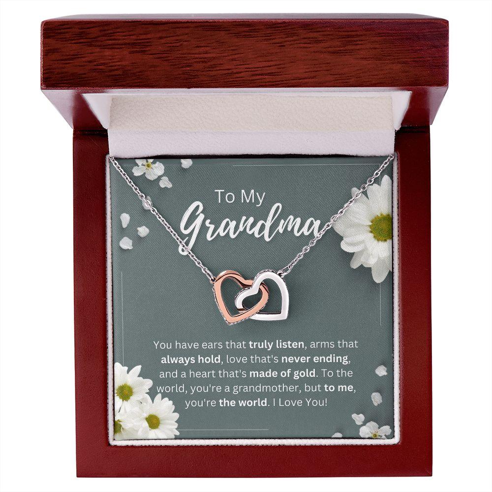 To My Grandma Interlocking Hearts Necklace - TheGivenGet