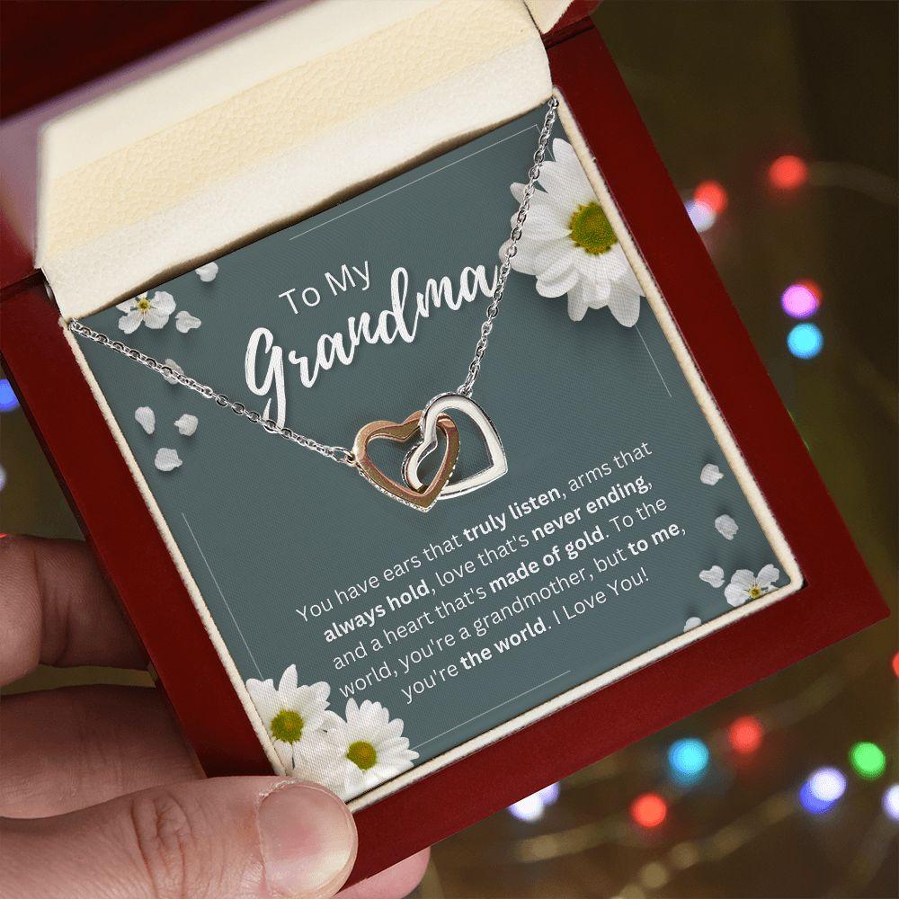 To My Grandma Interlocking Hearts Necklace - TheGivenGet