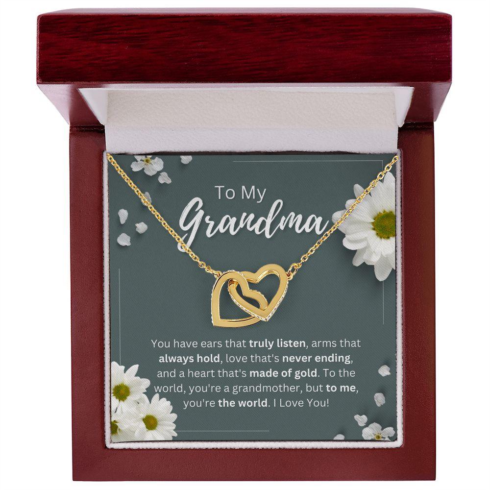 To My Grandma Interlocking Hearts Necklace - TheGivenGet