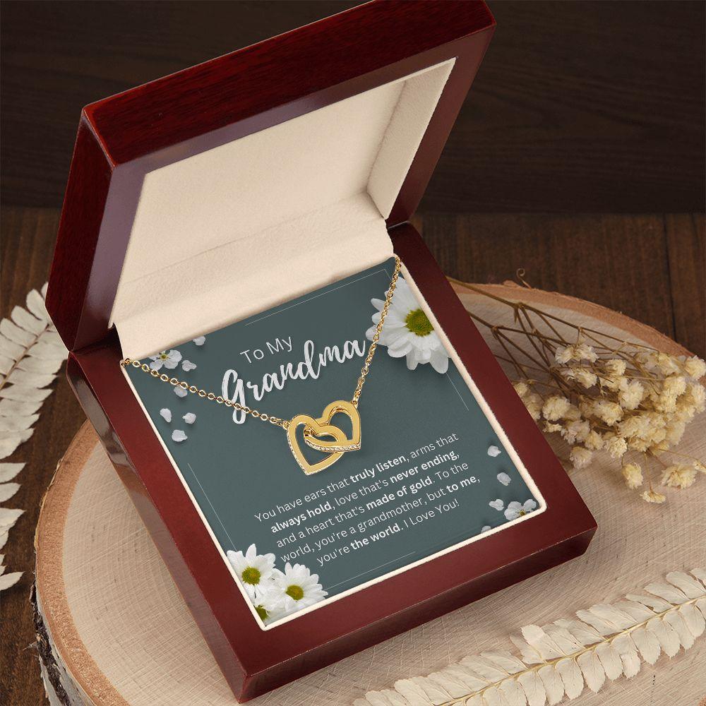 To My Grandma Interlocking Hearts Necklace - TheGivenGet