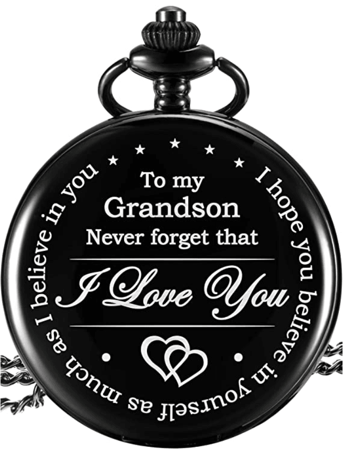 To My Grandson Never Forget That I Love You Pocket Watch - TheGivenGet