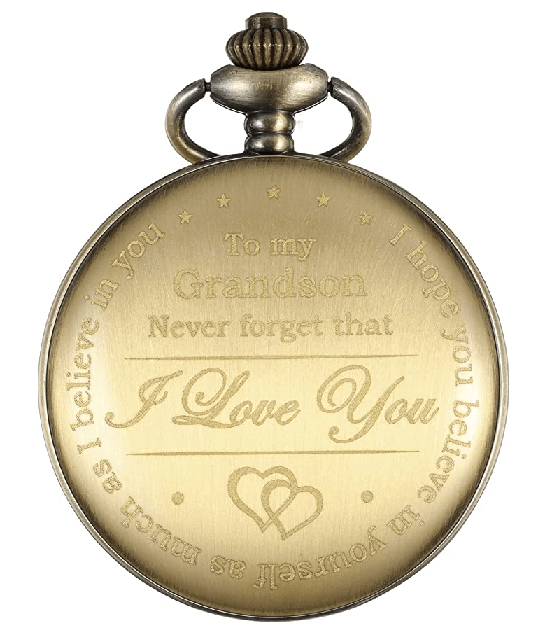 To My Grandson Never Forget That I Love You Pocket Watch - TheGivenGet