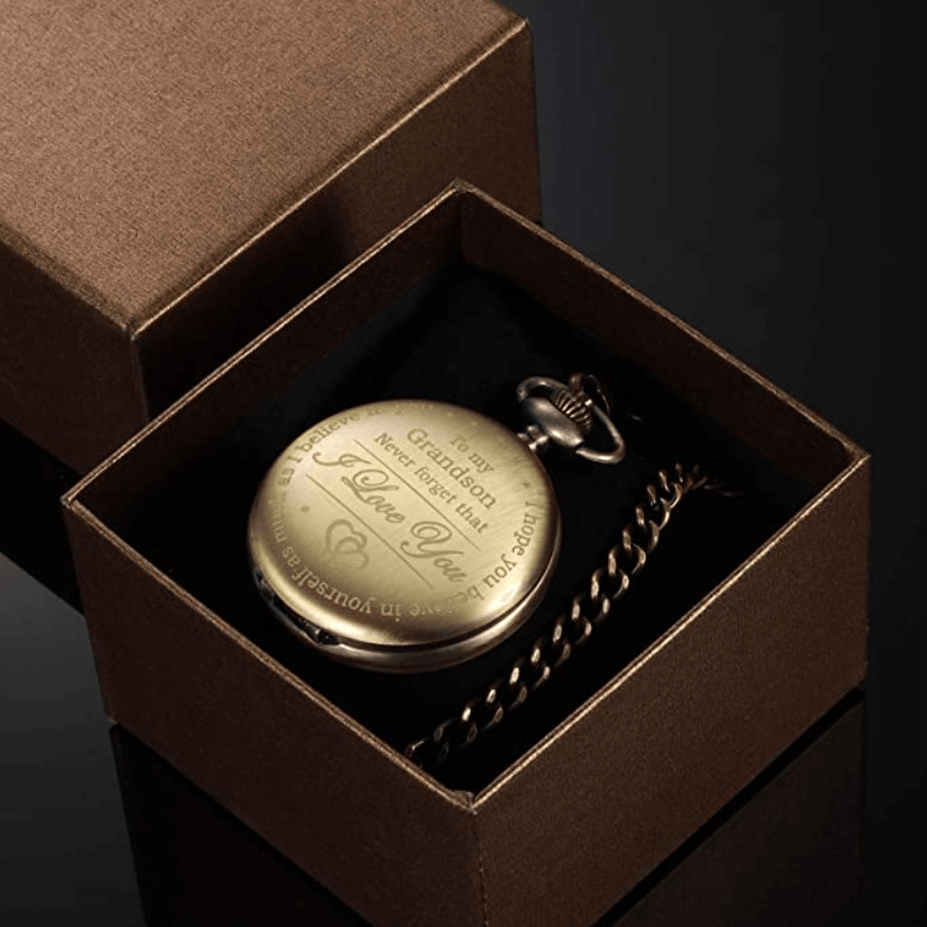 To My Grandson Never Forget That I Love You Pocket Watch - TheGivenGet