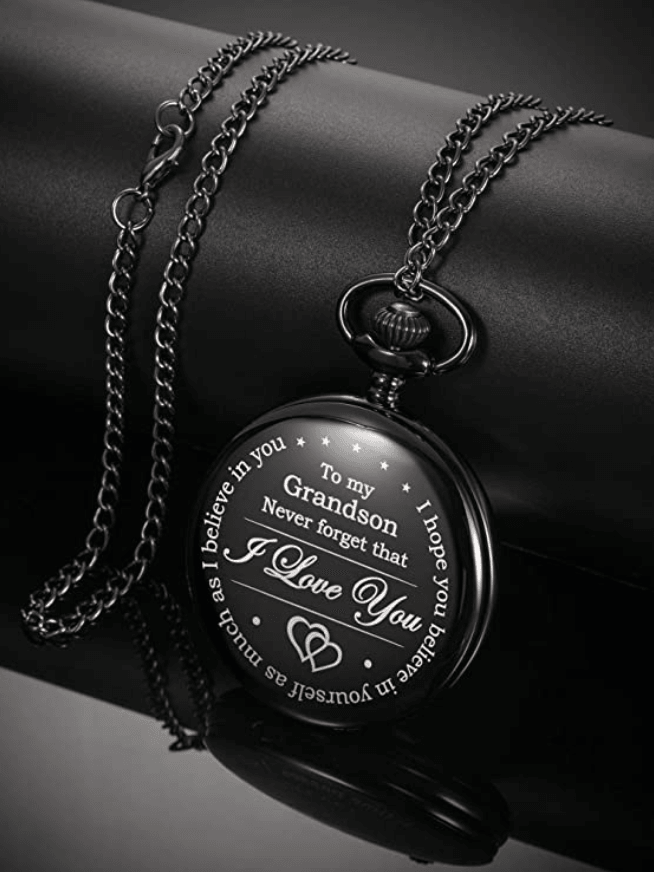 To My Grandson Never Forget That I Love You Pocket Watch - TheGivenGet