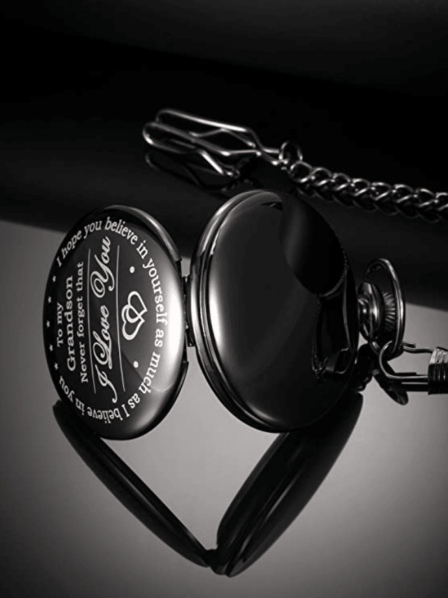 To My Grandson Never Forget That I Love You Pocket Watch - TheGivenGet
