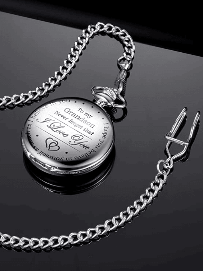 To My Grandson Never Forget That I Love You Pocket Watch - TheGivenGet