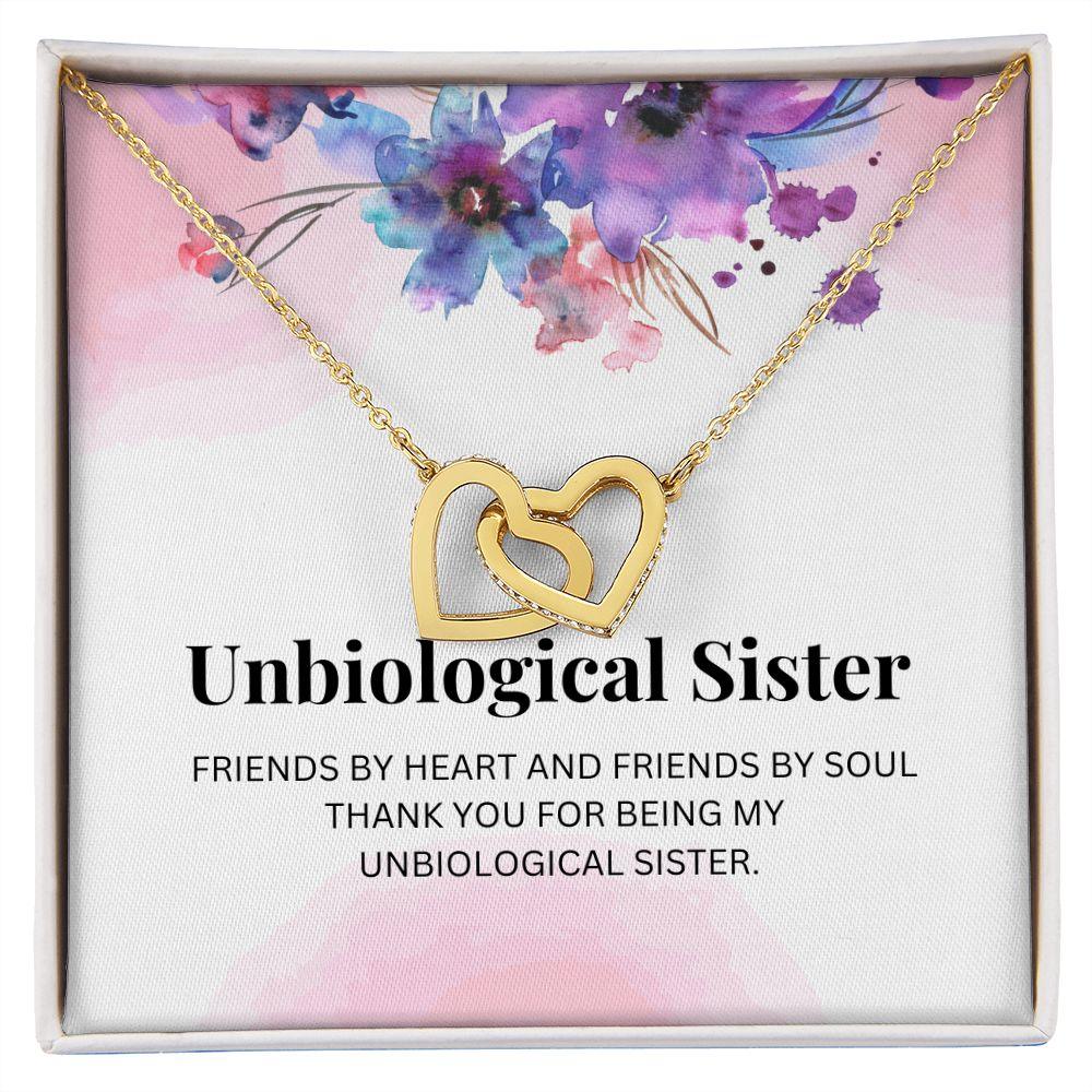 Unbiological Sister Interlocking Hearts Necklace - TheGivenGet