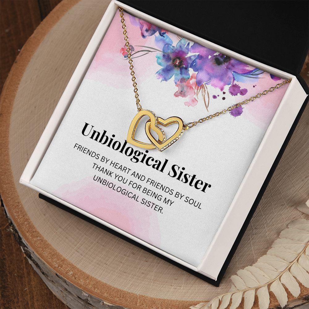 Unbiological Sister Interlocking Hearts Necklace - TheGivenGet