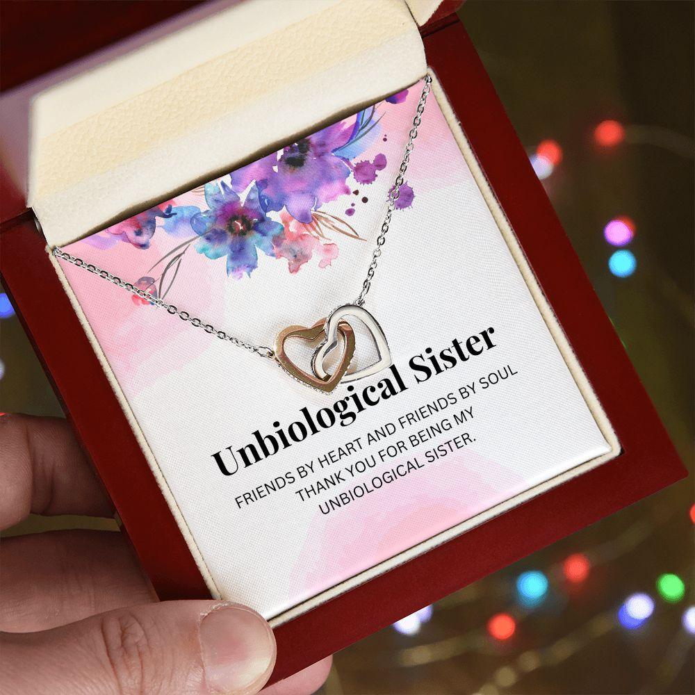 Unbiological Sister Interlocking Hearts Necklace - TheGivenGet