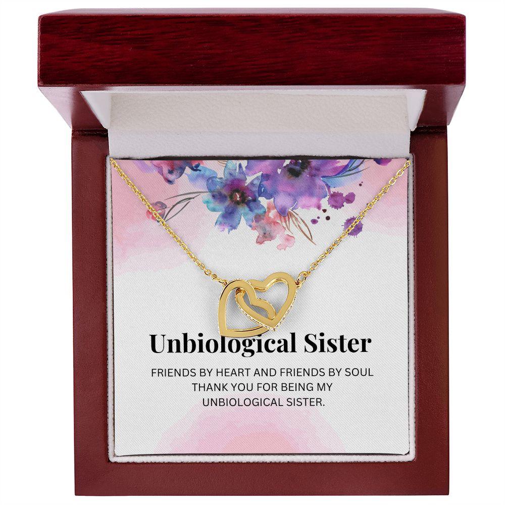 Unbiological Sister Interlocking Hearts Necklace - TheGivenGet