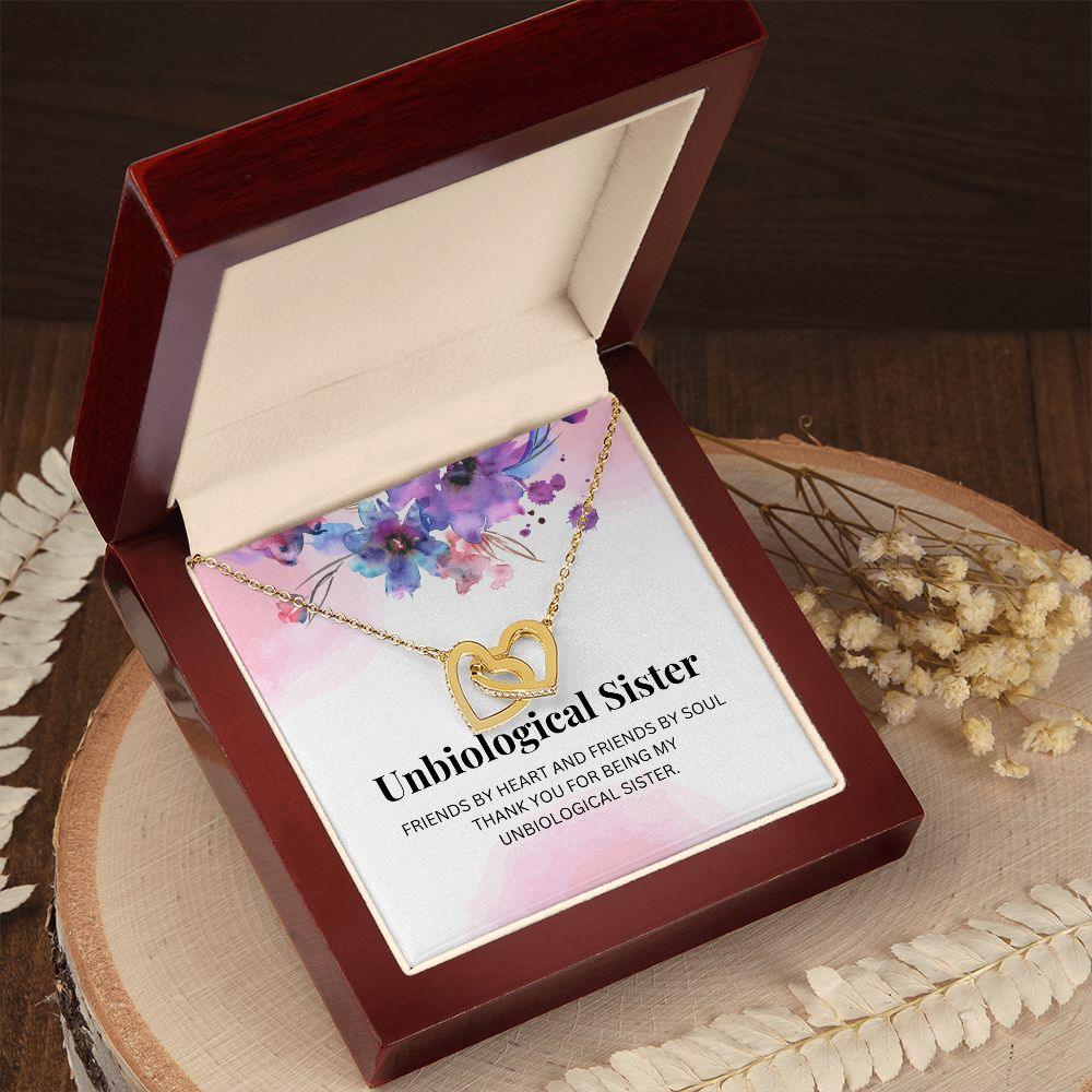 Unbiological Sister Interlocking Hearts Necklace - TheGivenGet
