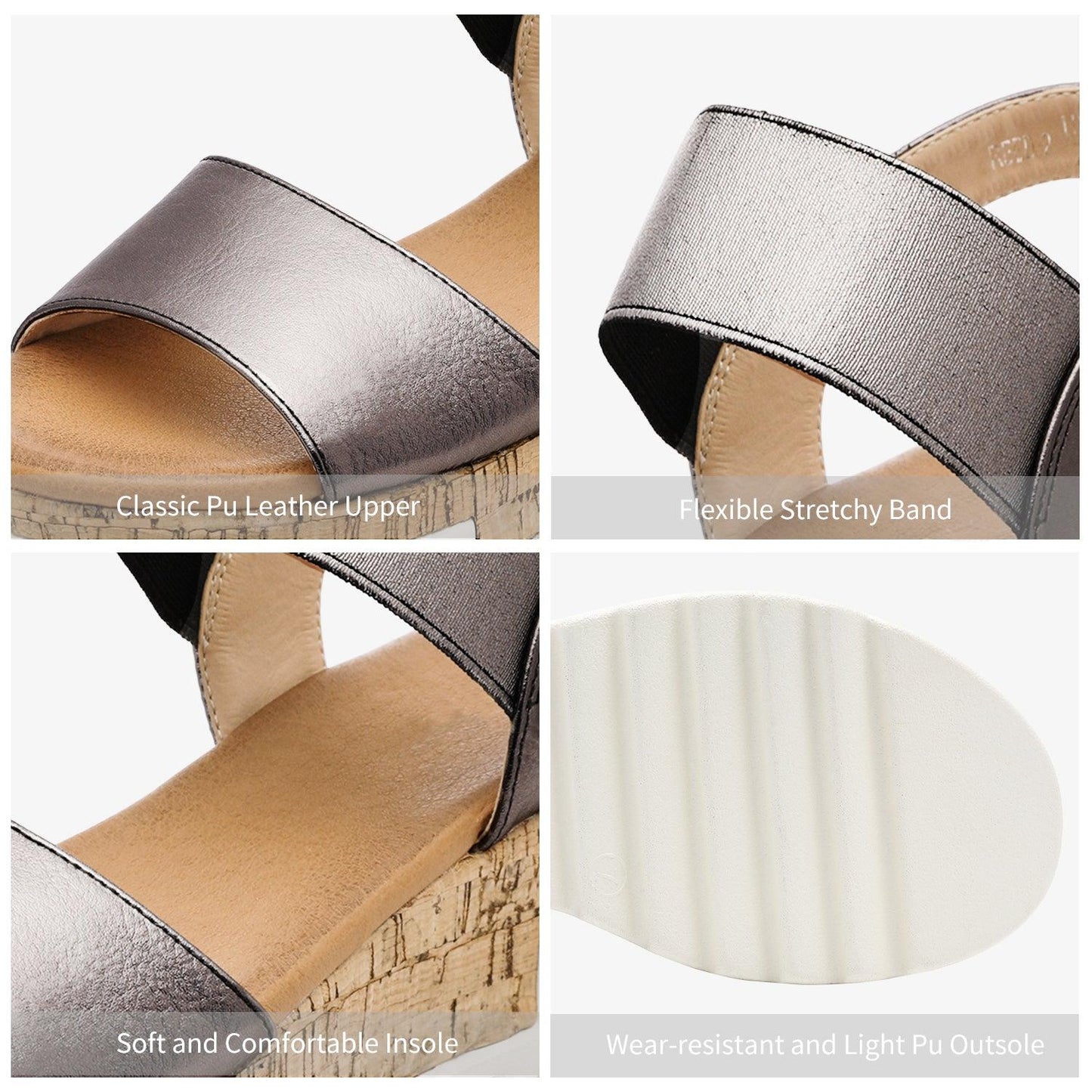 Women's Ankle Strap Open Toe Casual Platform Wedge Sandals - TheGivenGet