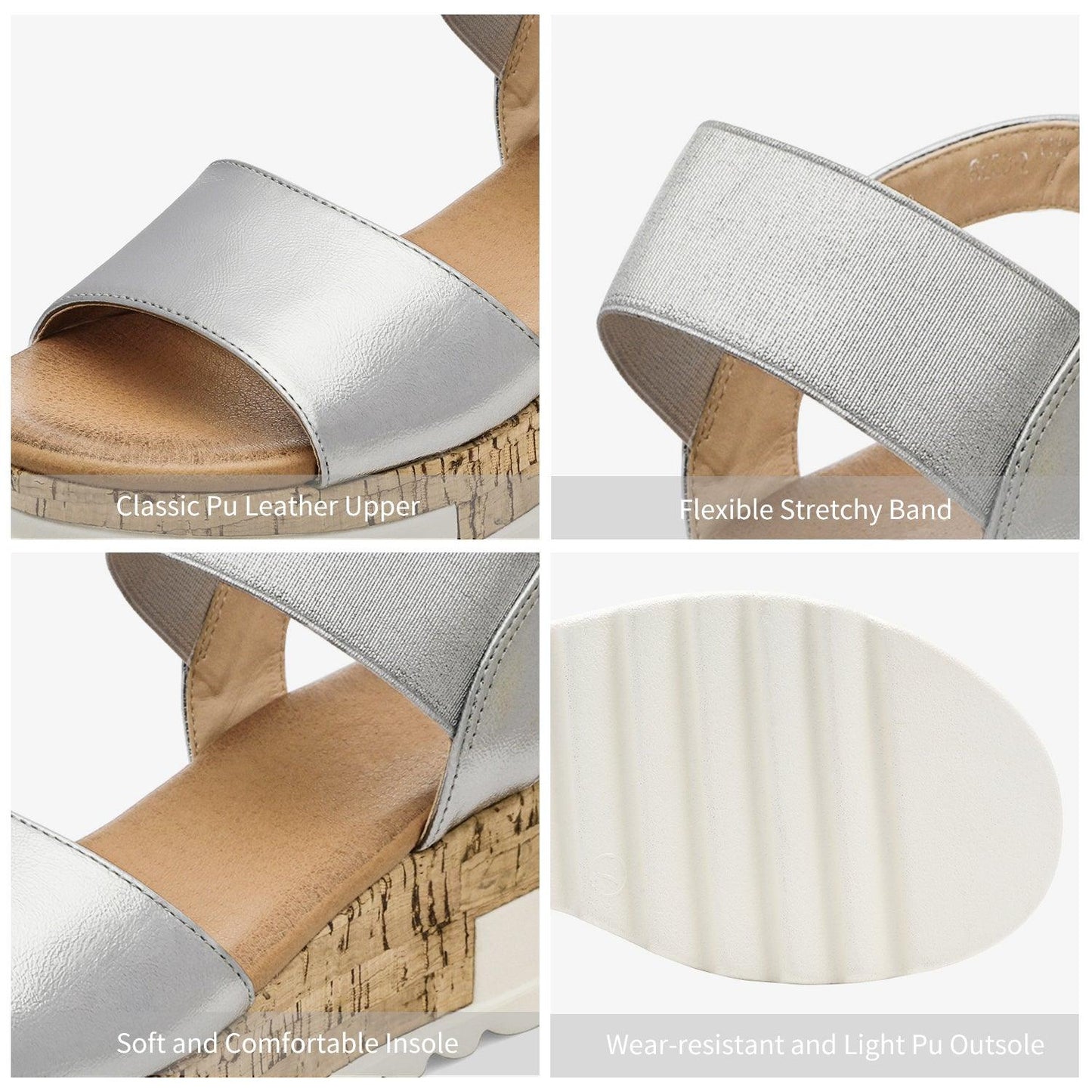 Women's Ankle Strap Open Toe Casual Platform Wedge Sandals - TheGivenGet