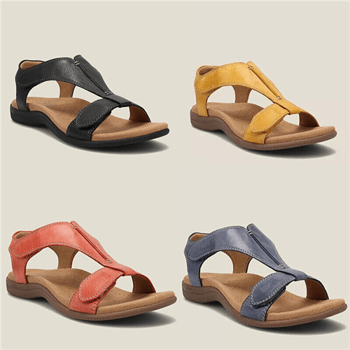 Women's Toe Ankle Strap Wide Flat Sandals - TheGivenGet